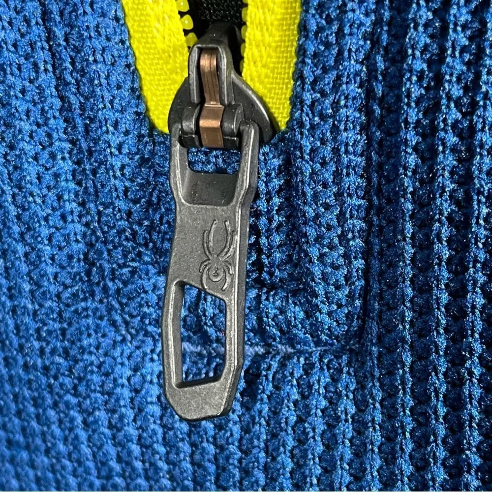 Spyder Blue Sweatshirt Waffle Knit Fleece Endure Half Zip Core Jacket Large